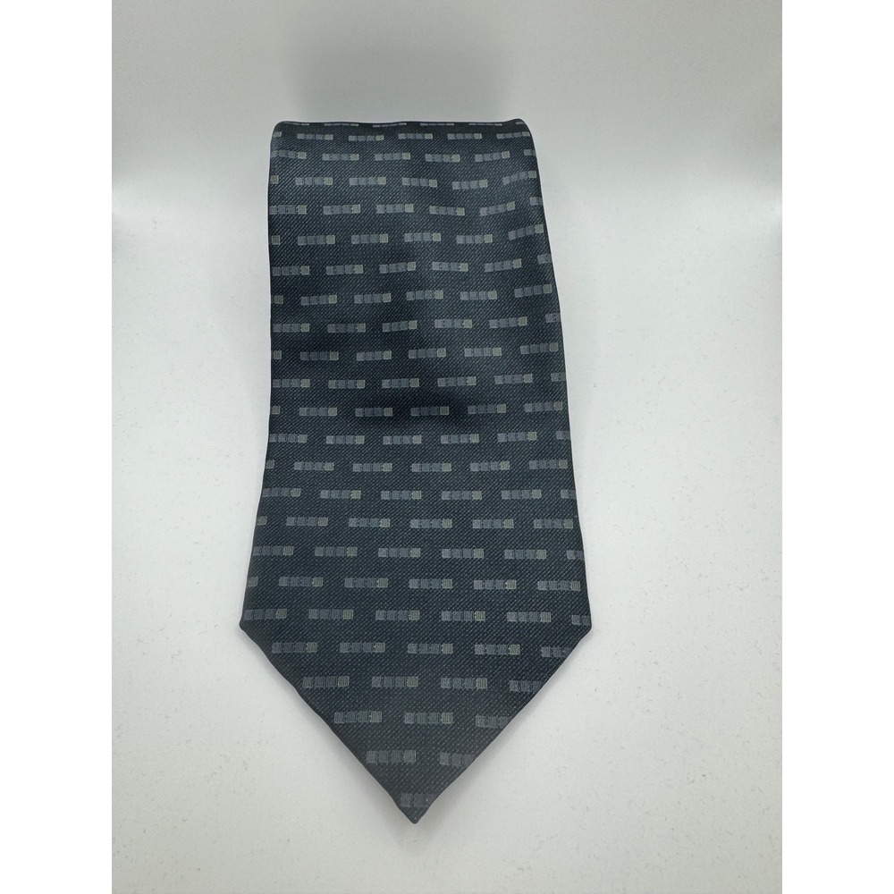 DKNY Silk Tie Mens Black‎ Geometric Pattern Dress Tie